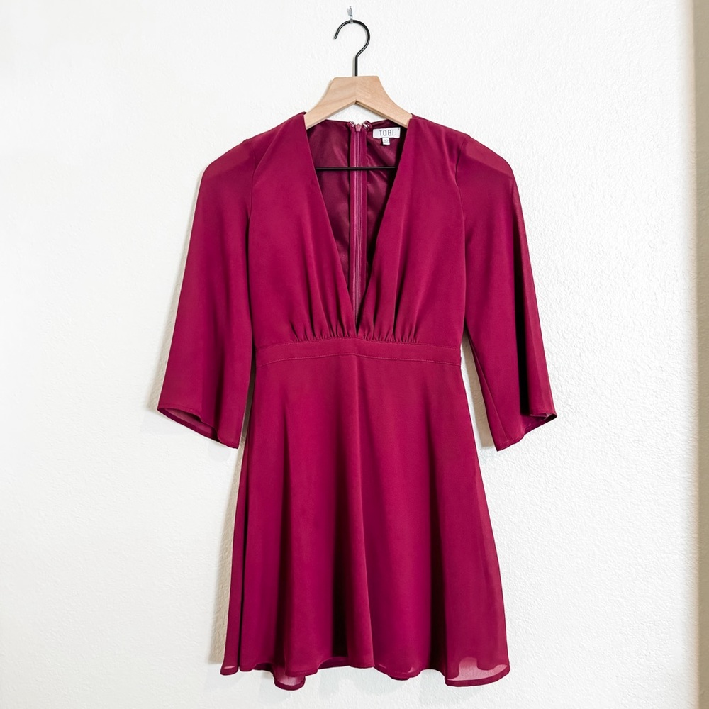 TOBI | sheer sleeve mini dress